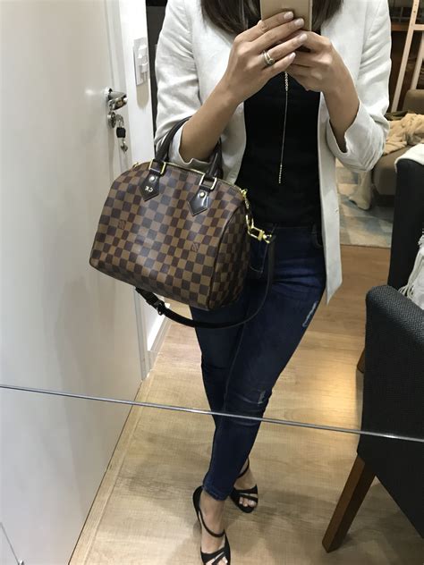 louis vuitton speedy 25 outfit|louis vuitton speedy 25 bandouliere.